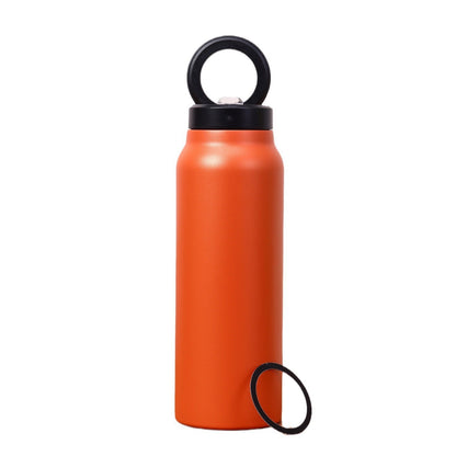 Magnetic Stainless Steel Vacuum Water Bottle with Straw & Phone Holder